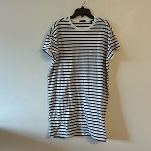 ATM Anthony Thomas Melillo Classic Jersey Striped Dress S Cotton Relaxed Fit